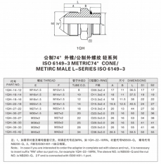 擴(kuò)口式管接頭—公制74°外錐/公制外螺紋 輕系列